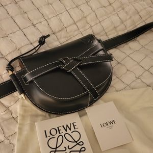 Authentic Loewe Belt Bag Black Color with White tr